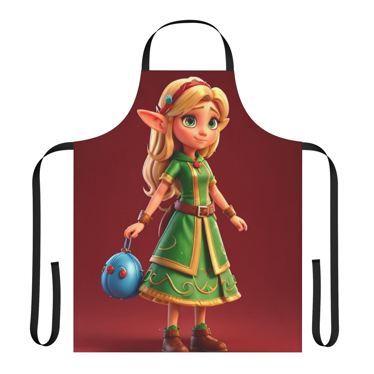 A vintage-style apron featuring a retro rock band design, perfect for music lovers and fans of classic rock.