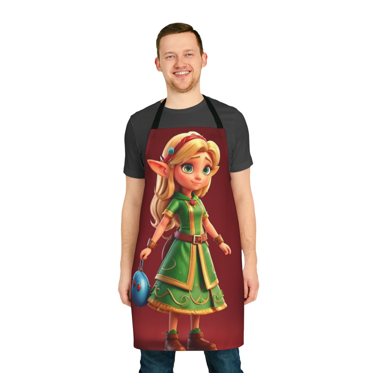 A vintage-style apron featuring a retro rock band design, perfect for music lovers and fans of classic rock.
