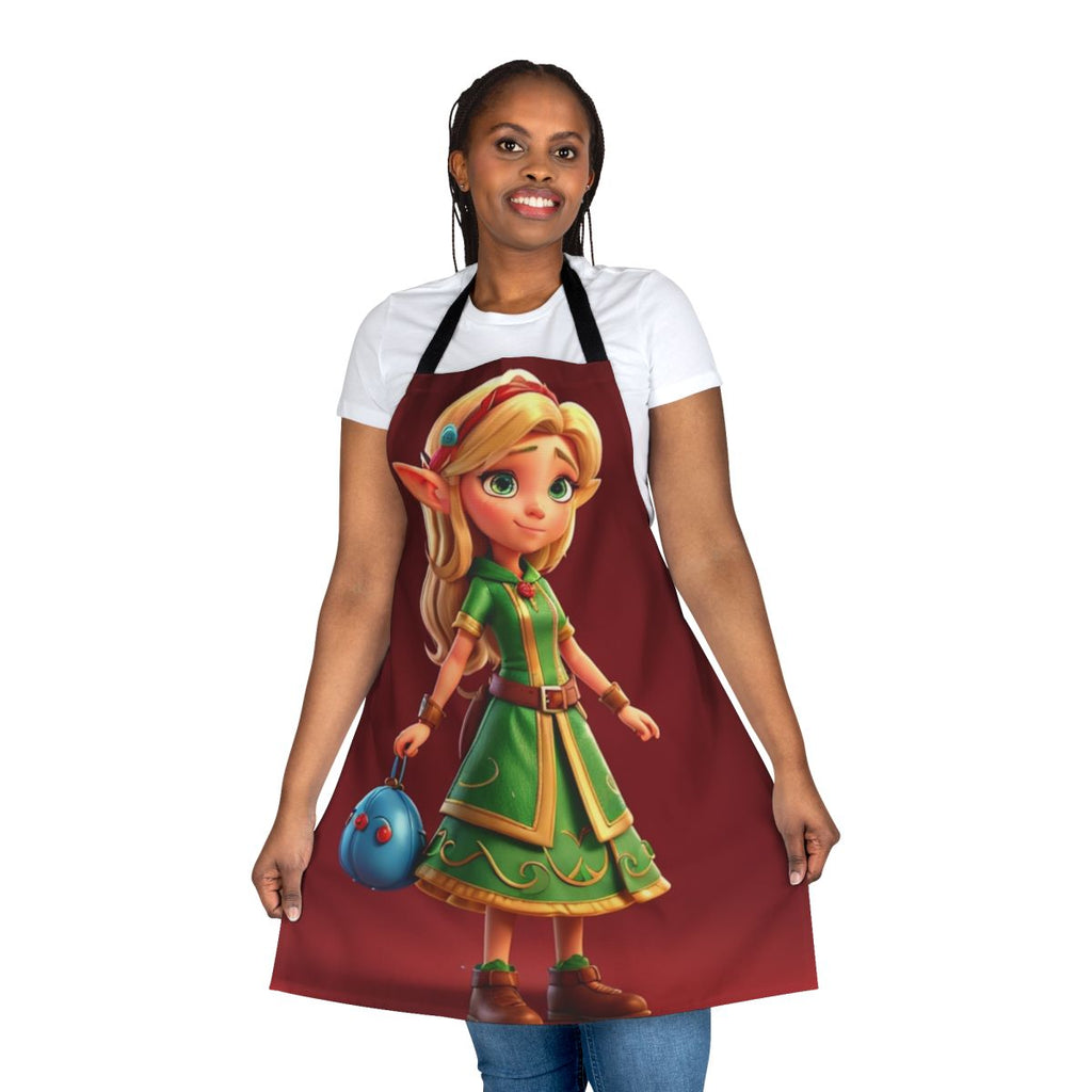 A vintage-style apron featuring a retro rock band design, perfect for music lovers and fans of classic rock.