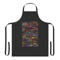 Retro rock bands poster apron featuring a vibrant, vintage-inspired album cover art design