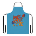 Retro-style apron featuring a Whole Lotta Love design inspired by the iconic band Led Zeppelin.