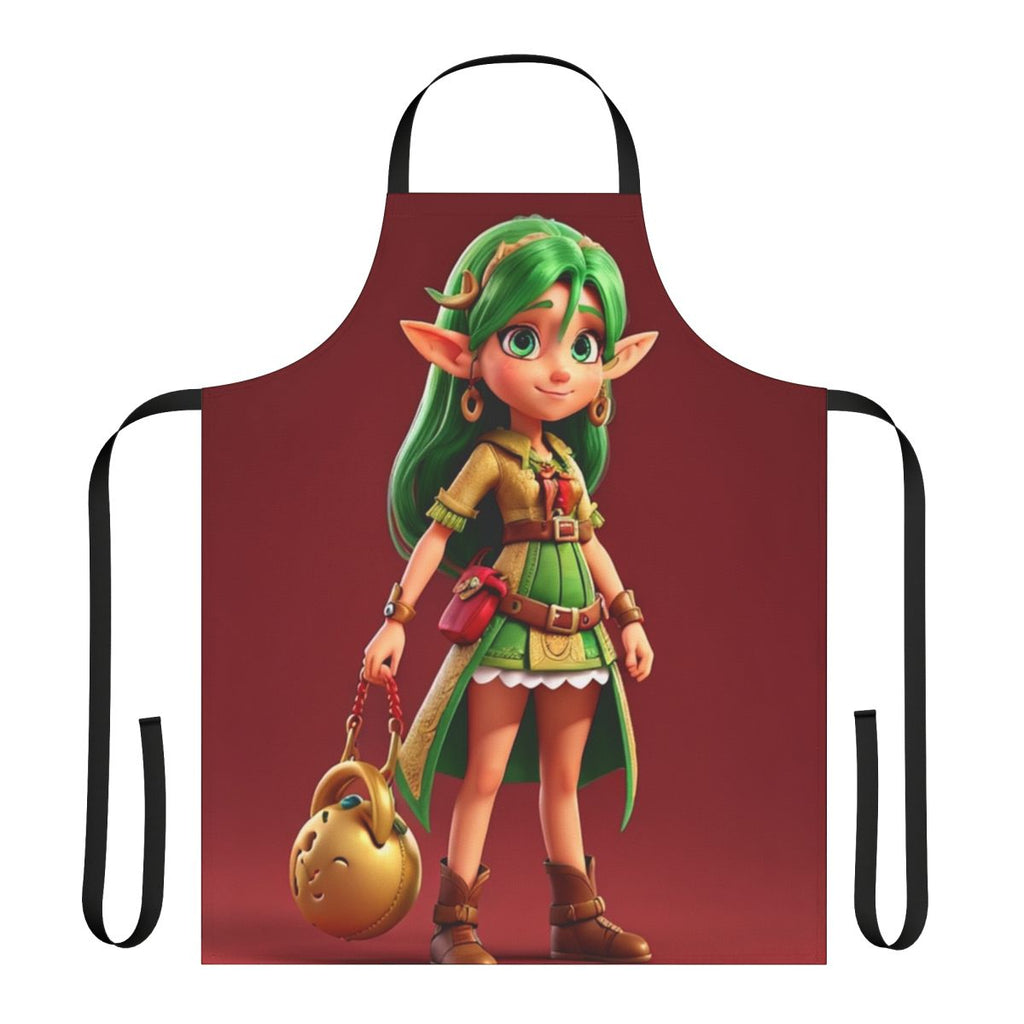 Retro-style apron with rock band-inspired graphics