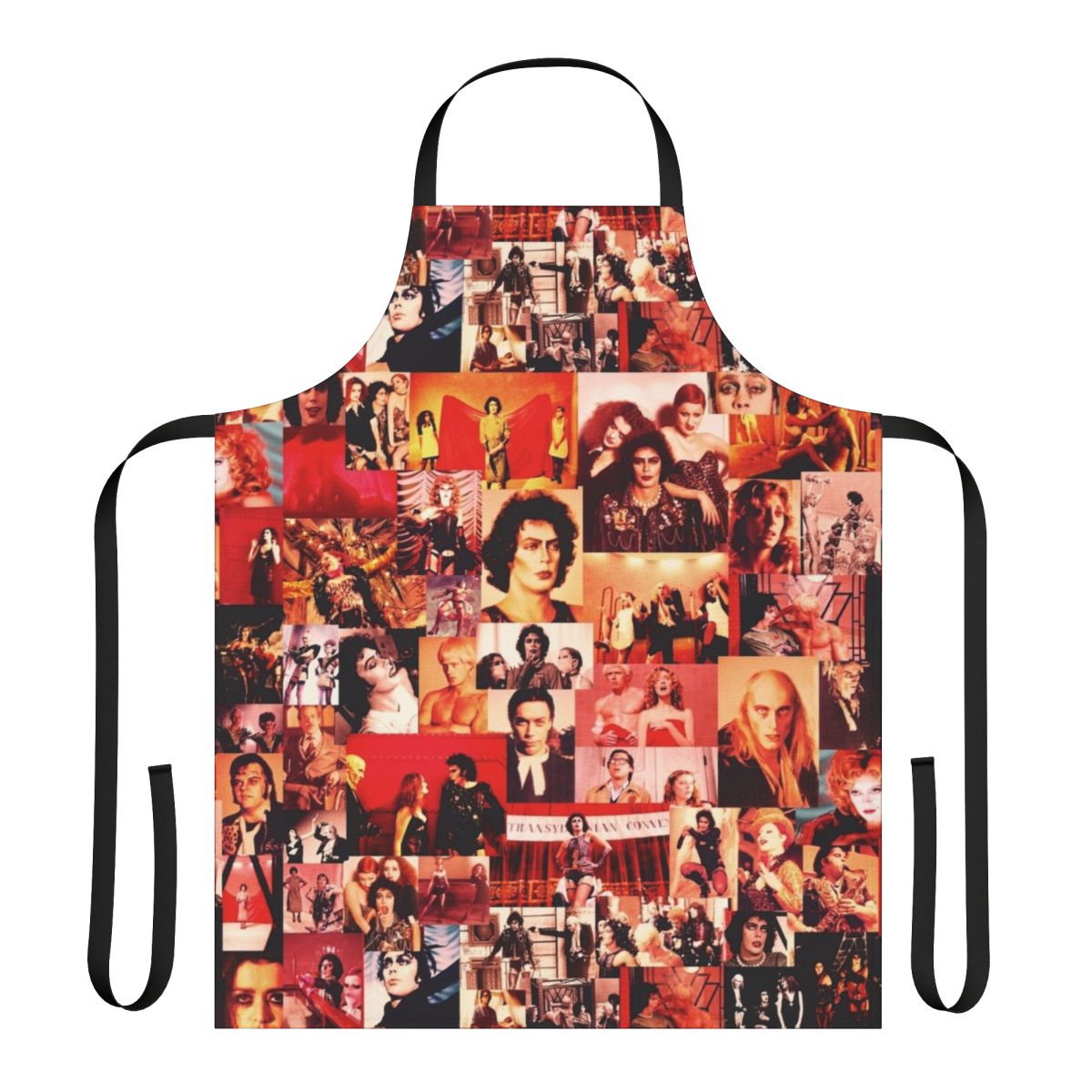 Retro Rocky Horror Inspired Apron with collage-style design