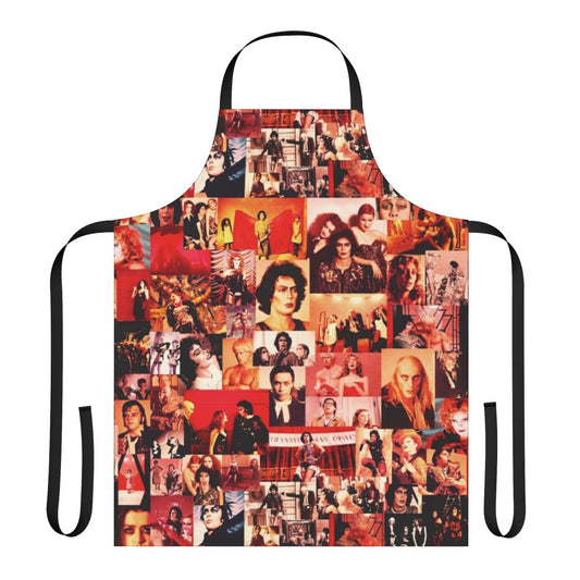Retro Rocky Horror Inspired Apron with collage-style design