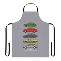 Vintage Saab car outline illustration printed on a high-quality cooking apron.