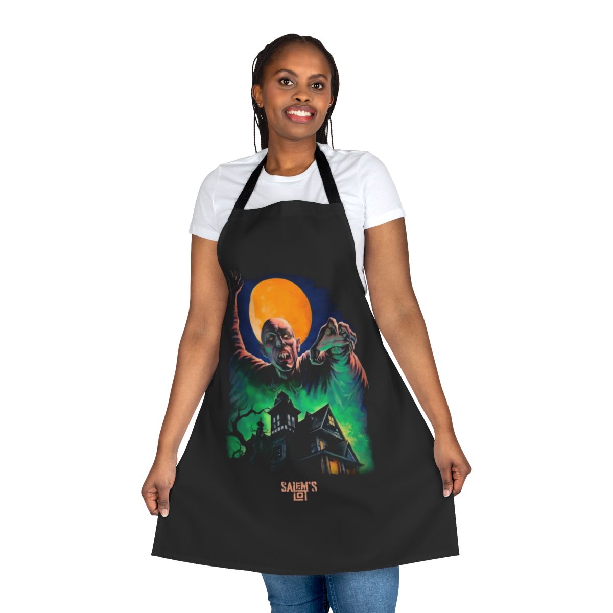 Retro-styled apron with Salem's Lot inspired graphics