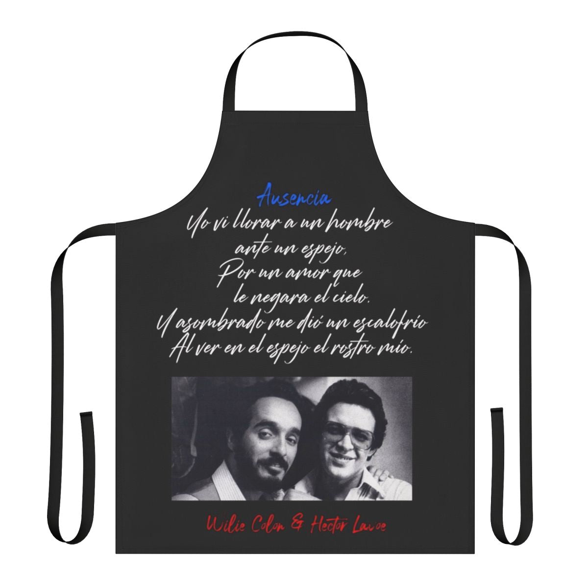 Retro-style apron featuring the legendary salsa music artists Willie Colon, Hector Lavoe, and more.