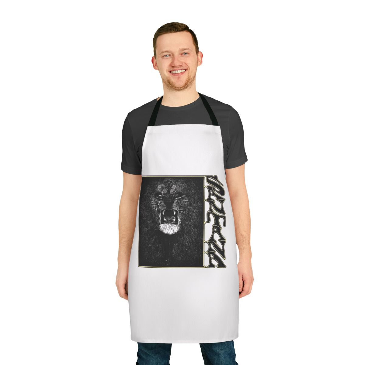 Cooking apron featuring the cover art of Santana's classic debut album