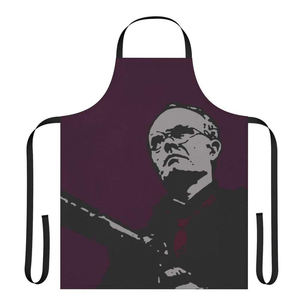 Retro sci-fi apron featuring RoboCop-inspired design and elements