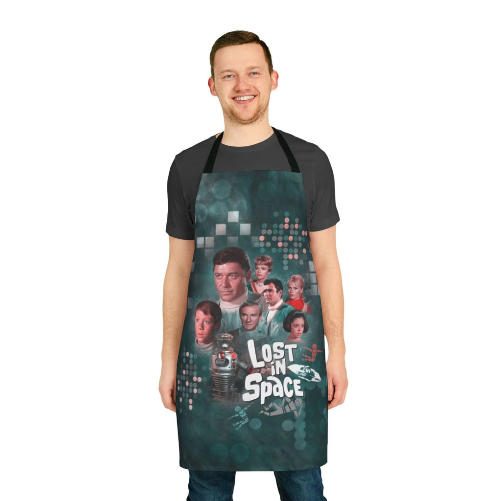 Retro sci-fi inspired space themed kitchen apron
