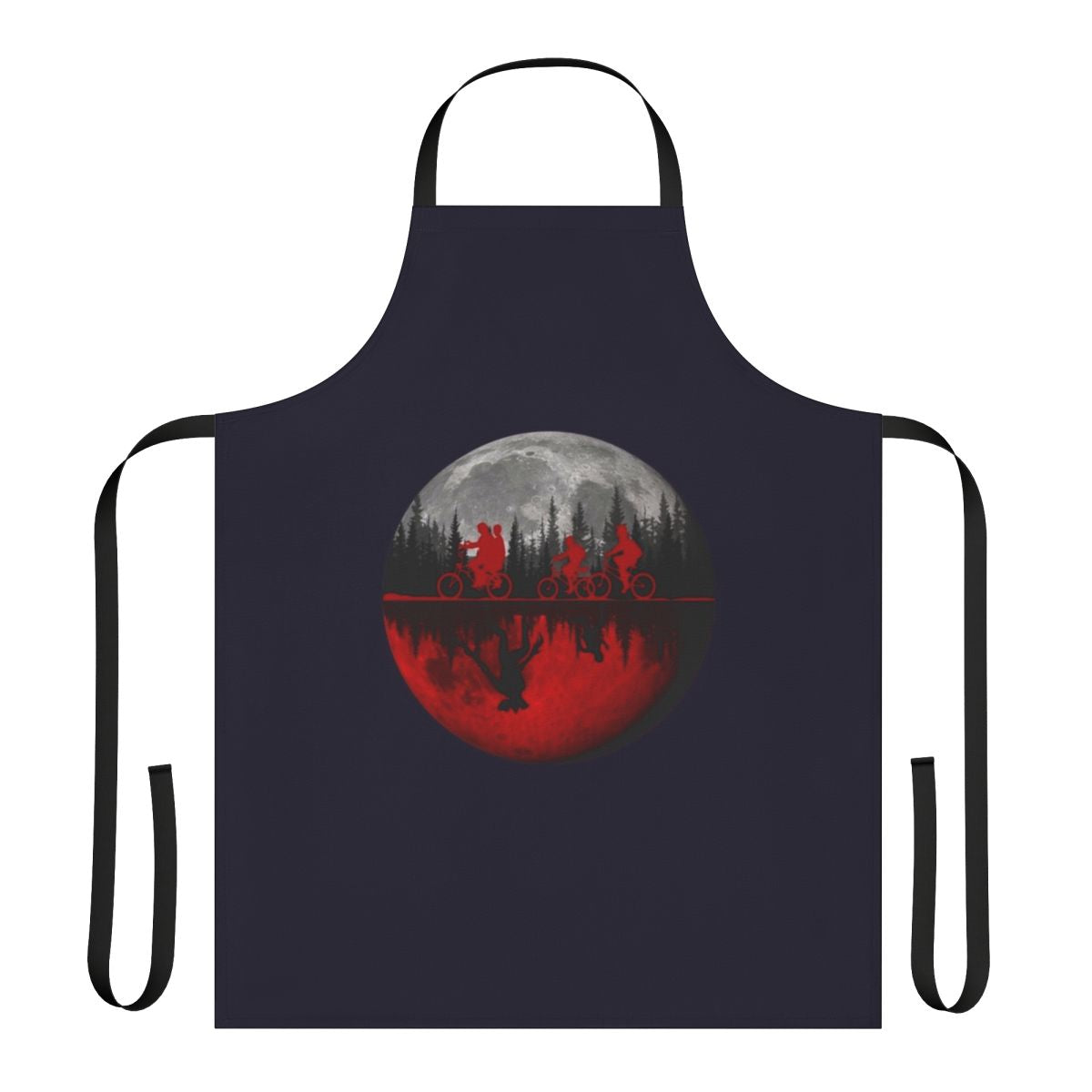 Stranger Things inspired apron featuring a moon design