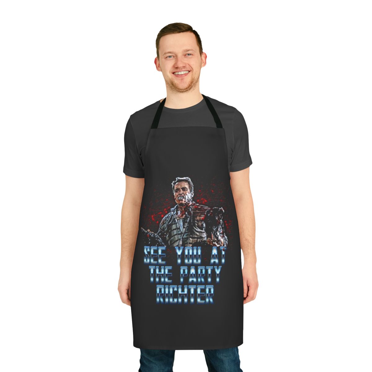 Retro-style apron featuring a "See You at the Party" quote from the sci-fi movie "Total Recall"