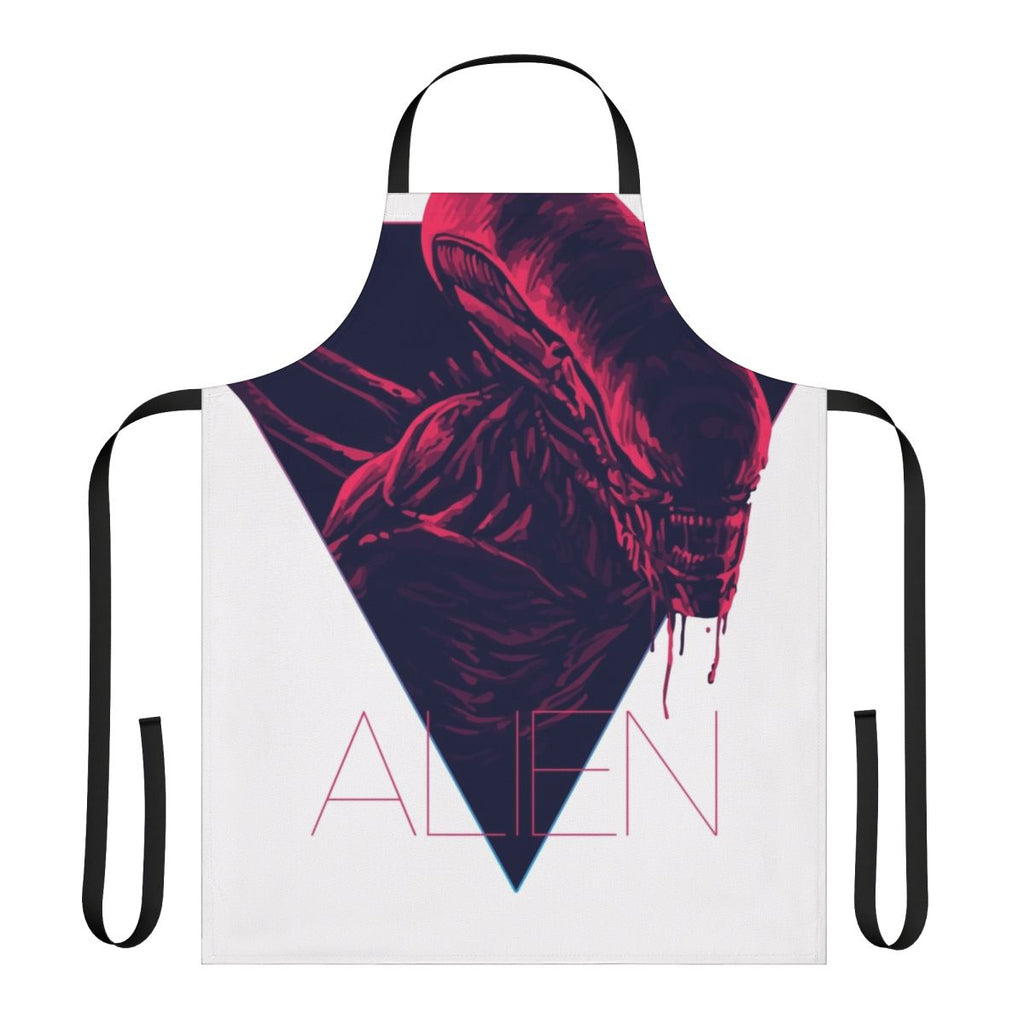 Cooking apron with xenomorph alien creature from classic 1979 sci-fi film