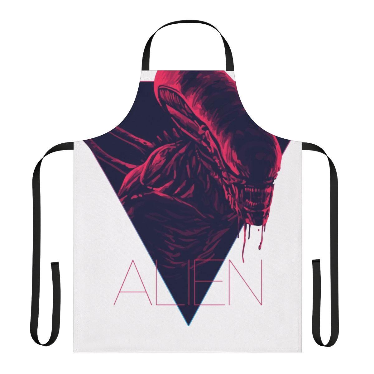 Cooking apron with xenomorph alien creature from classic 1979 sci-fi film