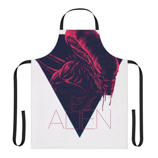 Cooking apron with xenomorph alien creature from classic 1979 sci-fi film