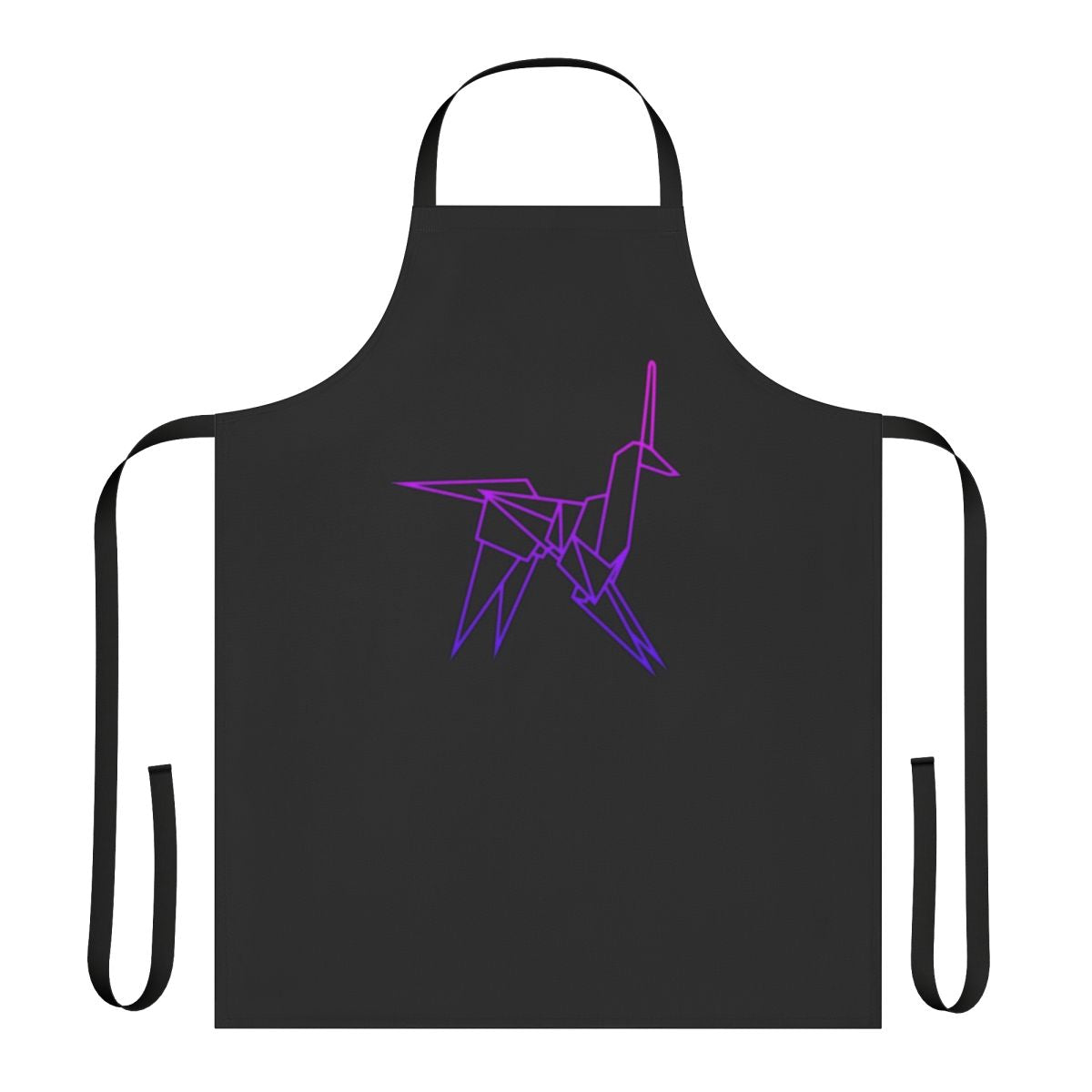 Retro sci-fi style apron featuring an origami unicorn design inspired by Blade Runner