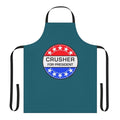 Retro sci-fi themed apron with "Crusher For President" design