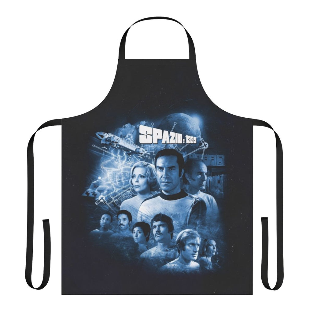 Retro sci-fi inspired apron featuring the Spazio 1999 logo from the 1970s TV series Space 1999.