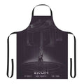 Tron-inspired retro sci-fi apron with futuristic robot and bike graphics