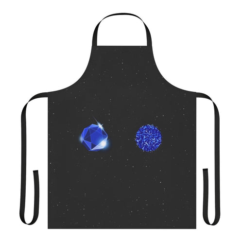 Stylish apron featuring the iconic Sapphire Steel TV series logo and characters.
