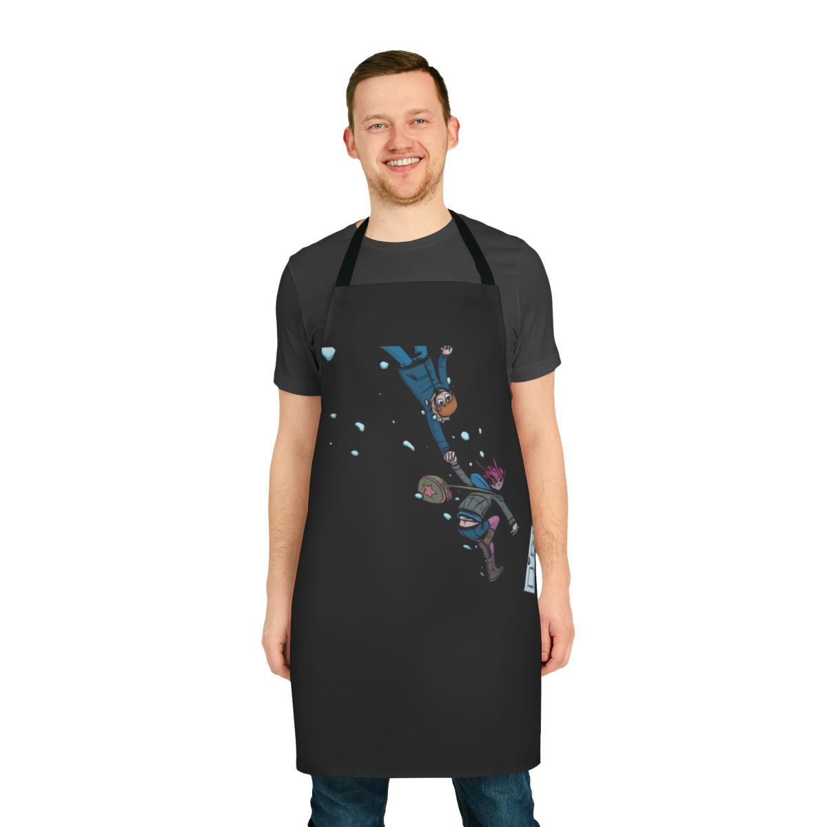 Retro-style apron featuring characters and imagery from the Scott Pilgrim franchise
