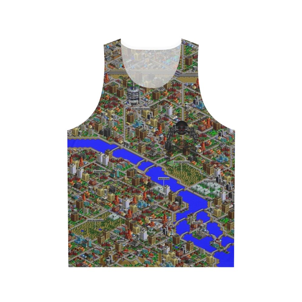 Retro SimCity 2000 pixel art unisex tank top