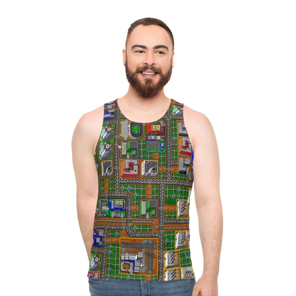 Retro SimCity Pixel Art Unisex Tank Top