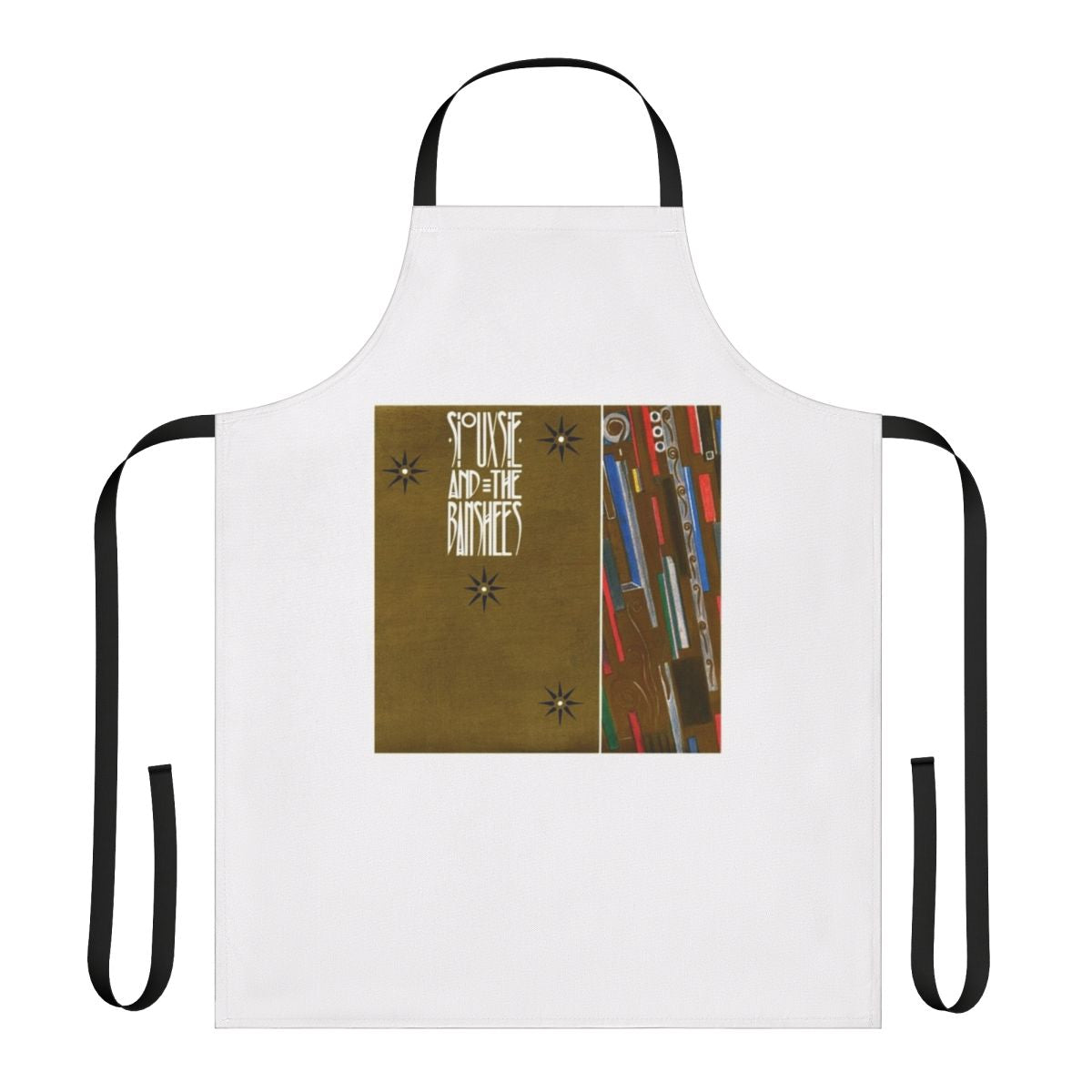 Fireworks-patterned apron with Siouxsie and the Banshees-inspired design