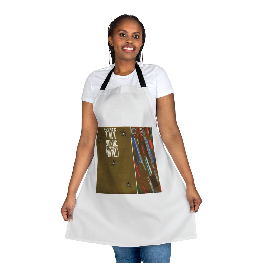Fireworks-patterned apron with Siouxsie and the Banshees-inspired design