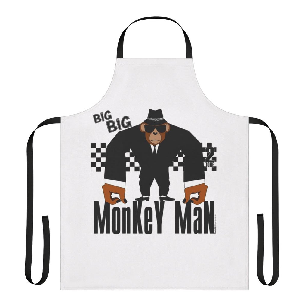 Retro ska inspired apron featuring a monkey design