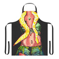 Retro snake-themed apron with pop art design, perfect for 90s pop culture fans