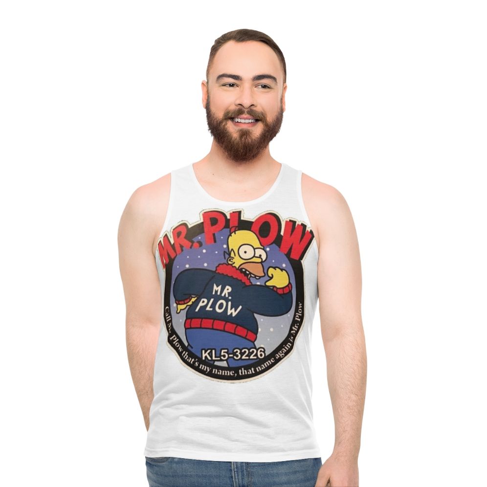 Retro snow plow unisex tank top