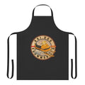 Vintage Ski Doo snowmobile graphics on a classic black apron