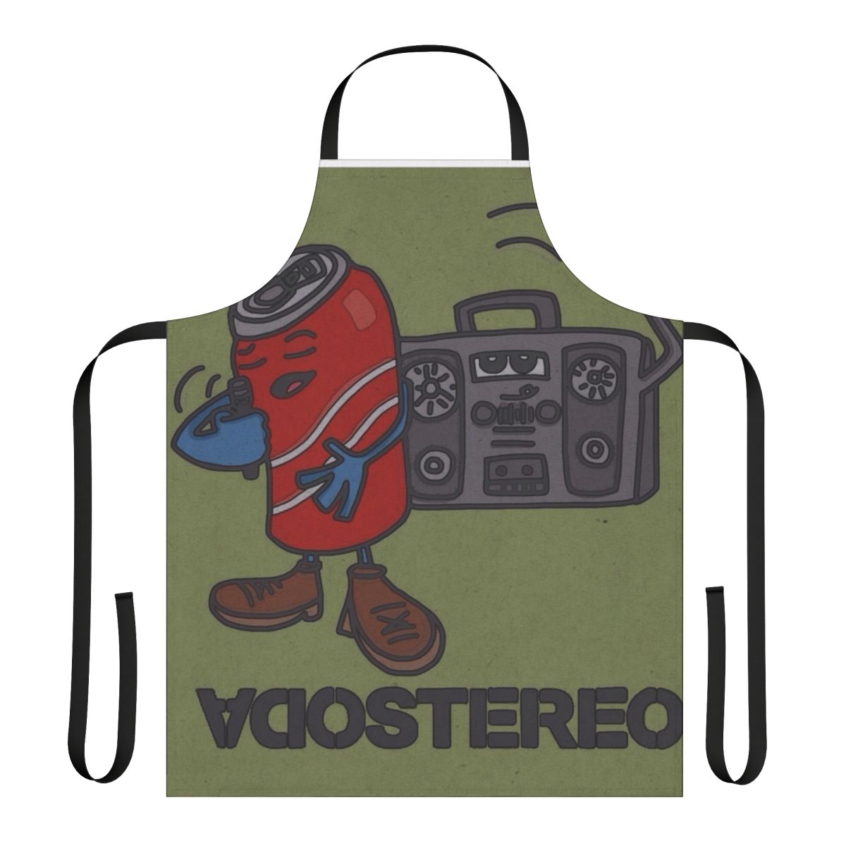 Retro Soda Stereo inspired apron with grunge 90s music pun design