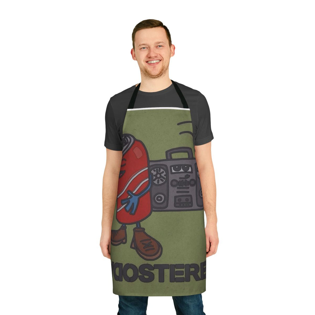 Retro Soda Stereo inspired apron with grunge 90s music pun design