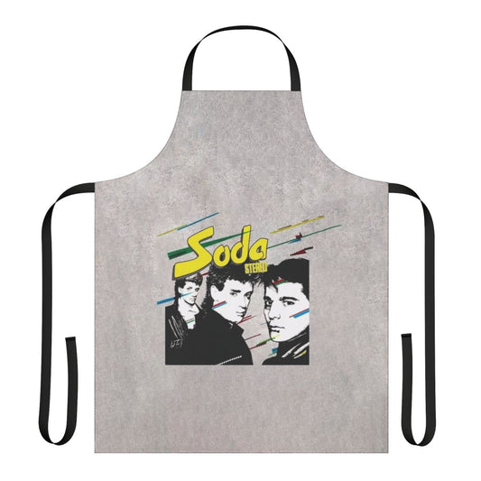 Retro graphic design apron featuring the iconic Soda Stereo music group from Argentina