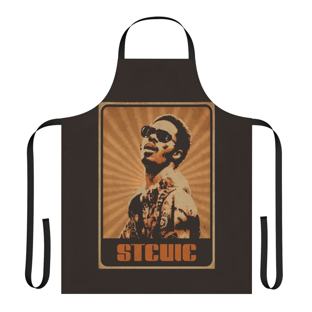 Retro soul music inspired apron featuring the image of Stevie Wonder