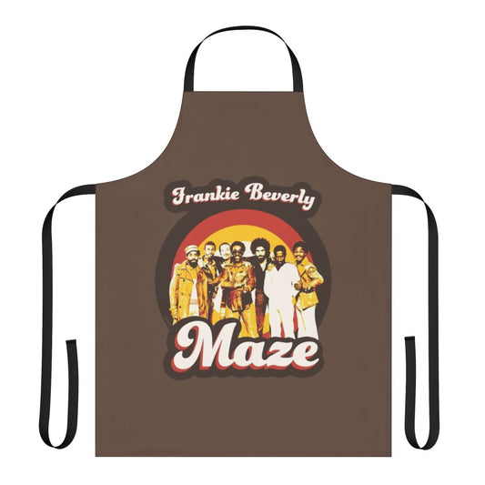 Retro-style apron featuring the iconic Frankie Beverly and Maze 70s soul and funk music
