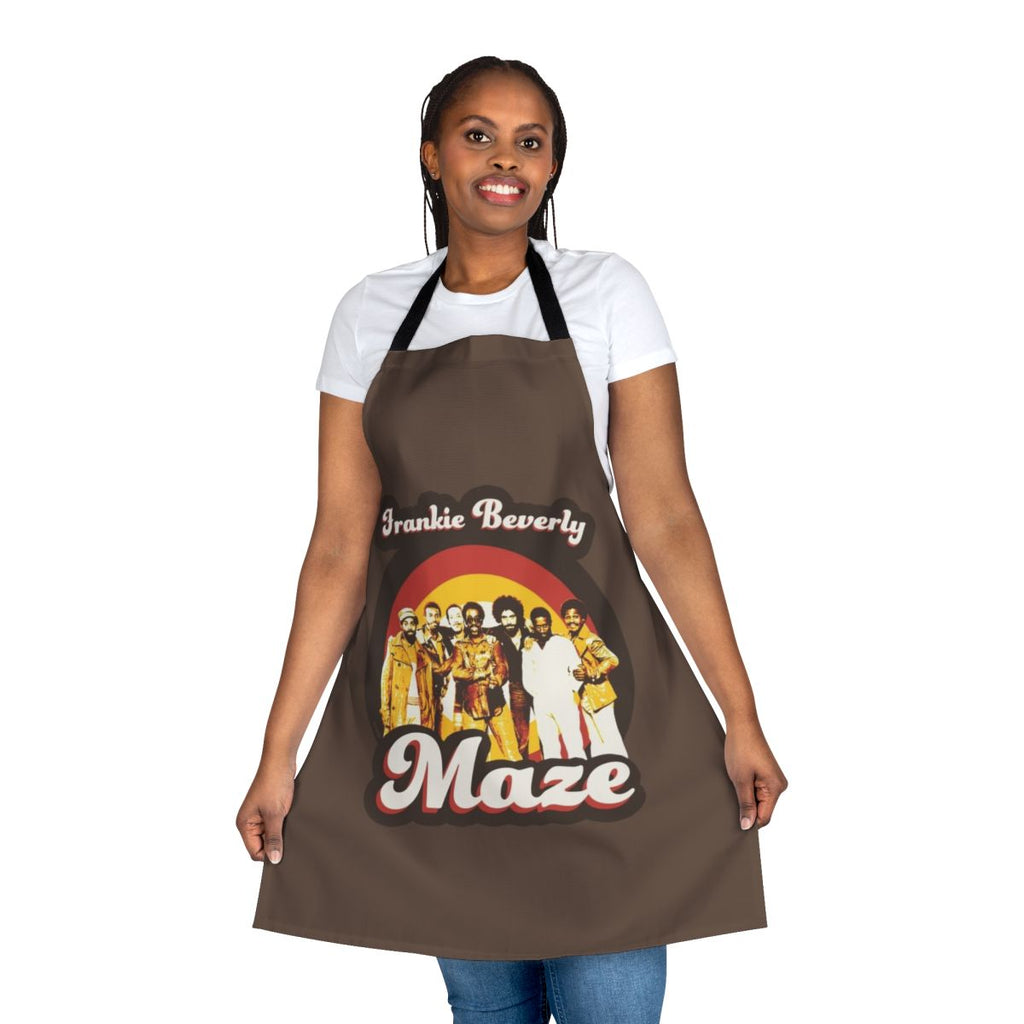 Retro-style apron featuring the iconic Frankie Beverly and Maze 70s soul and funk music