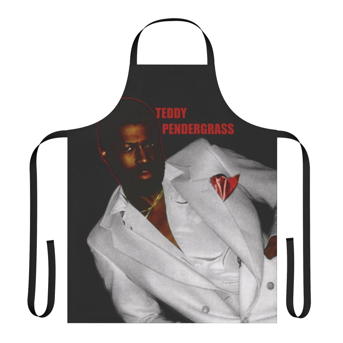 Teddy Pendergrass musician apron featuring a vintage-style portrait of the legendary soul singer