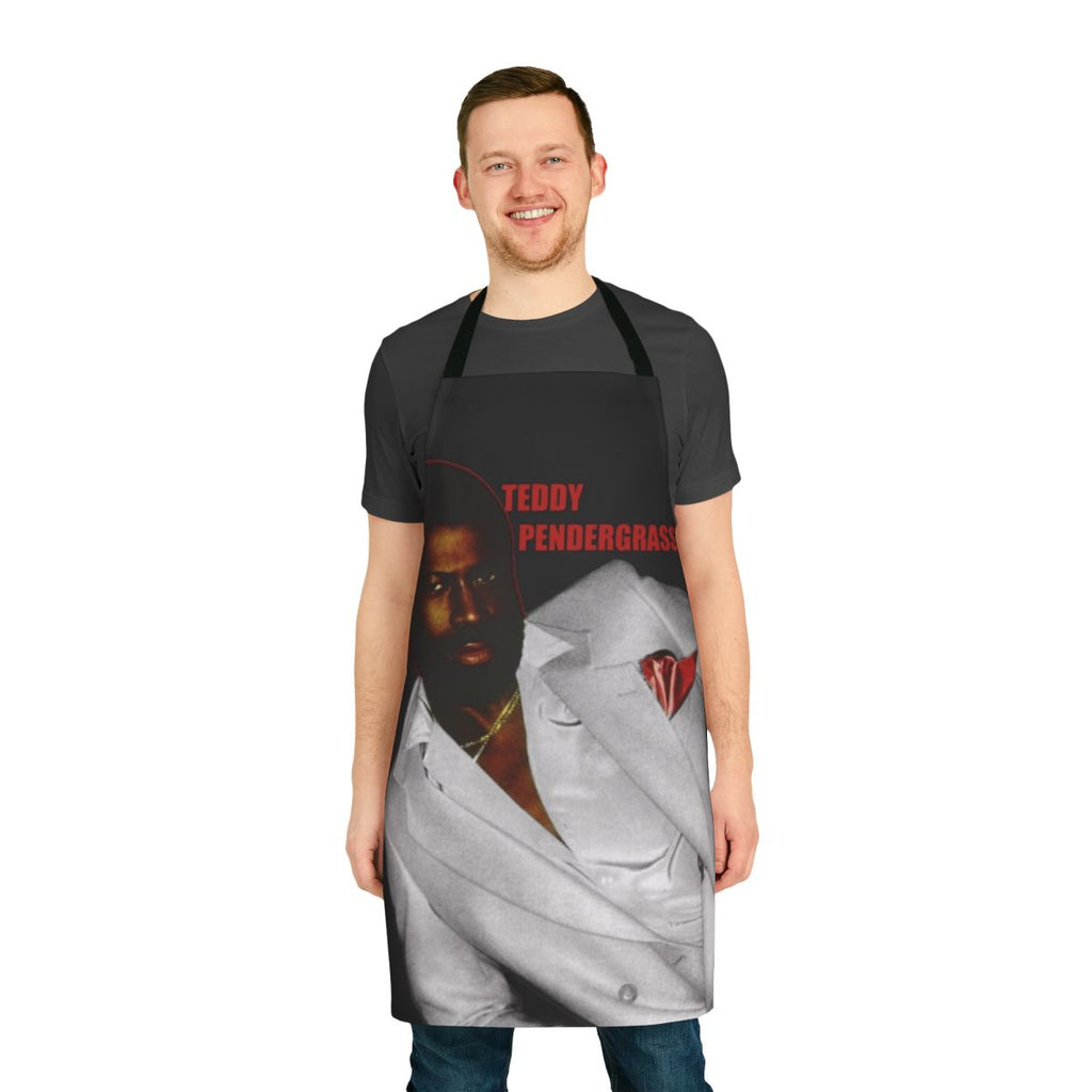 Teddy Pendergrass musician apron featuring a vintage-style portrait of the legendary soul singer