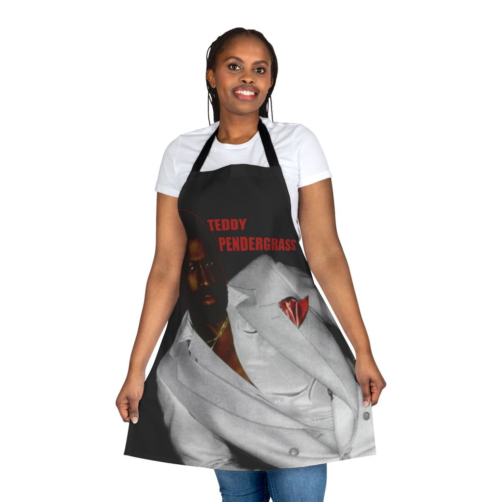 Teddy Pendergrass musician apron featuring a vintage-style portrait of the legendary soul singer