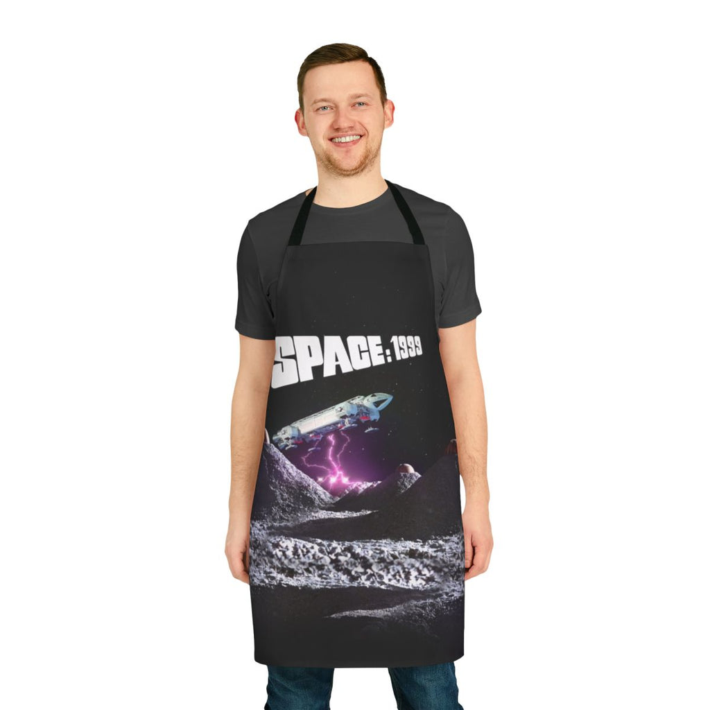 Retro-style apron featuring a geometric pattern design inspired by the sci-fi series Space 1999.