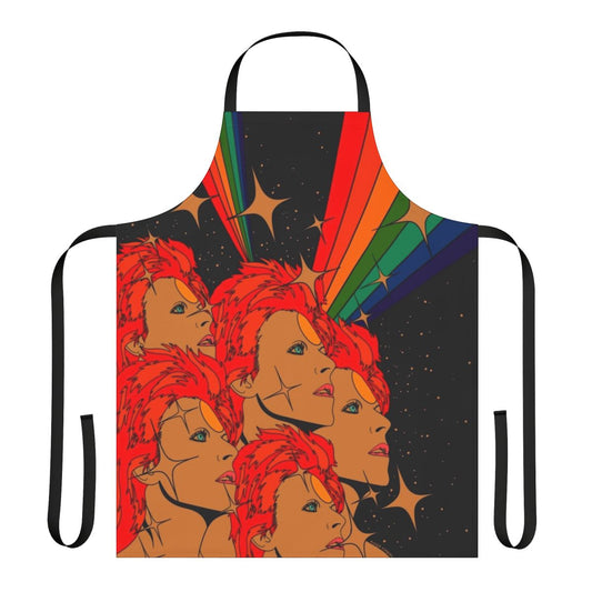 Retro space-themed apron with a psychedelic, groovy Starman design