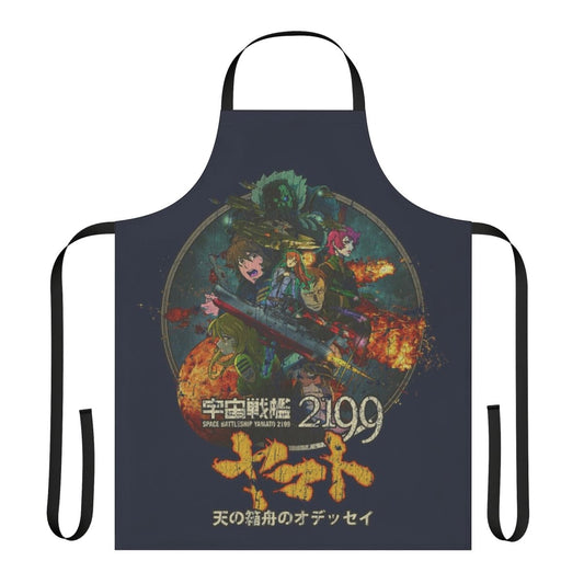 Space Battleship Yamato 2199 themed apron with vintage anime-inspired design