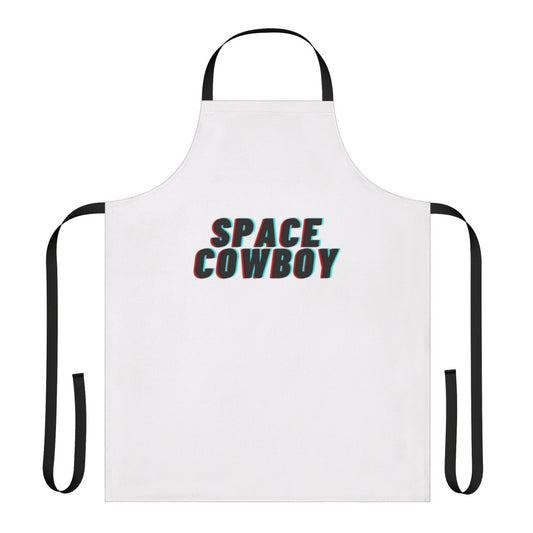 Stylish space cowboy-themed apron with Jamiroquai and virtual reality design
