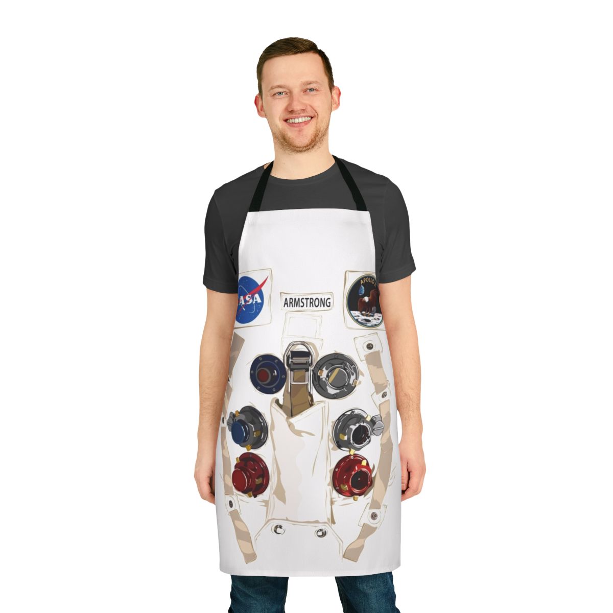 Retro Space Suit Astronaut Apron with Neil Armstrong Inspired Design