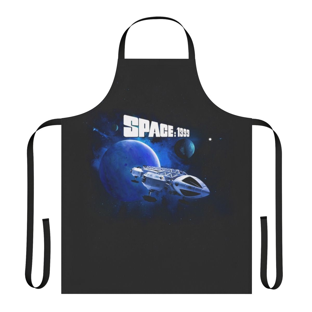 Stylish and durable apron featuring the iconic Eagle Model 1 spacecraft from the classic sci-fi TV series Space: 1999.