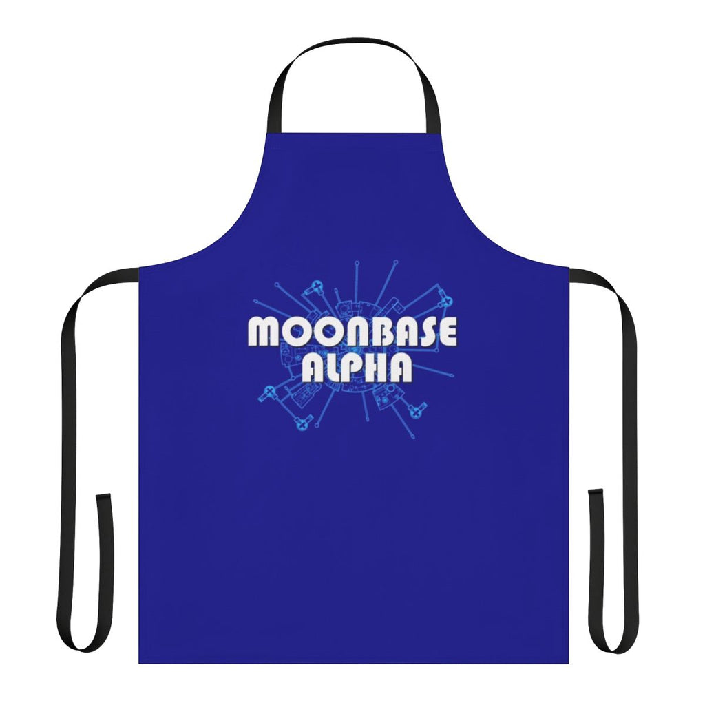 Retro-style apron featuring a diagram of the Moonbase Alpha from the 1970s TV series Space: 1999
