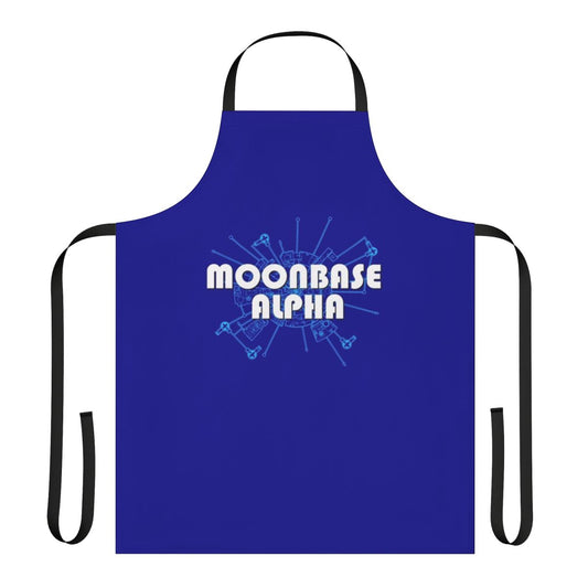 Retro-style apron featuring a diagram of the Moonbase Alpha from the 1970s TV series Space: 1999
